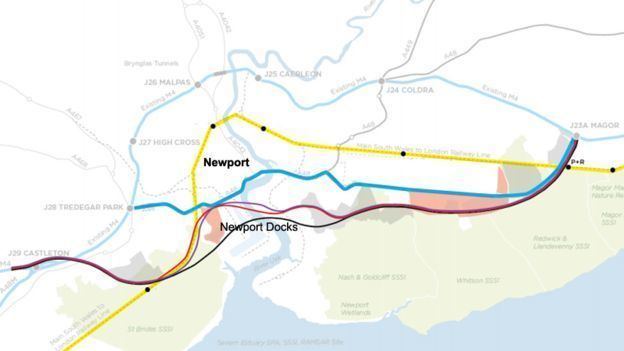 M4 relief road M4 relief road Port objects to 1bn option around Newport BBC News