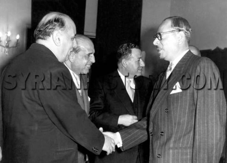 Maarouf al-Dawalibi Syrian History Prime Minister Maarouf alDawalibi meeting with