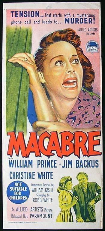 Macabre (1958 film) MACABRE Movie Poster 1958 Richardson Studio RARE William Castle daybill