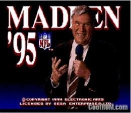 Madden NFL '95 Madden NFL 3995 ROM Download for Sega Genesis CoolROMcom