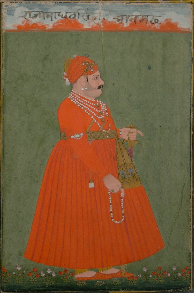 Madho Singh I Maharaja Sawai Madho Singh I r 1750 1768 indian painting