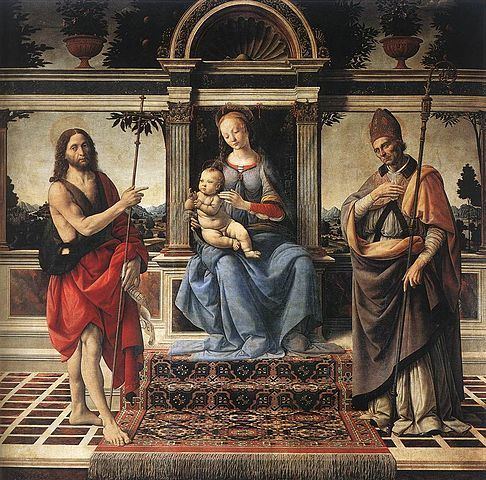 Madonna with Sts John the Baptist and Donatus (Verrocchio) httpsuploadwikimediaorgwikipediacommonsthu
