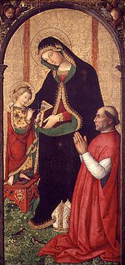 Madonna with Writing Child and Bishop httpsuploadwikimediaorgwikipediacommonsthu
