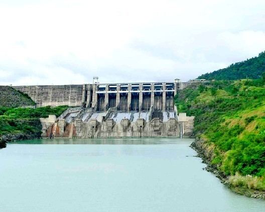 Magat Dam, one of the largest dams in the Philippines located within the boundaries of Namillangan, Alfonso Lista, Ifugao, and Ramon, Isabela