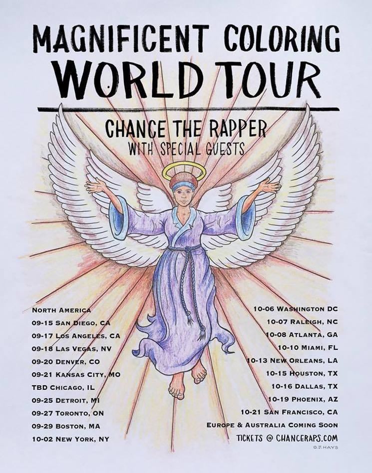Magnificent Coloring World Tour Chance the Rapper Draws Up Plans for the quotMagnificent Coloring World