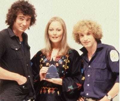 Mick Robinson, Jenny Hanley and Tommy Boyd as presenters of the 1968 TV show Magpie.