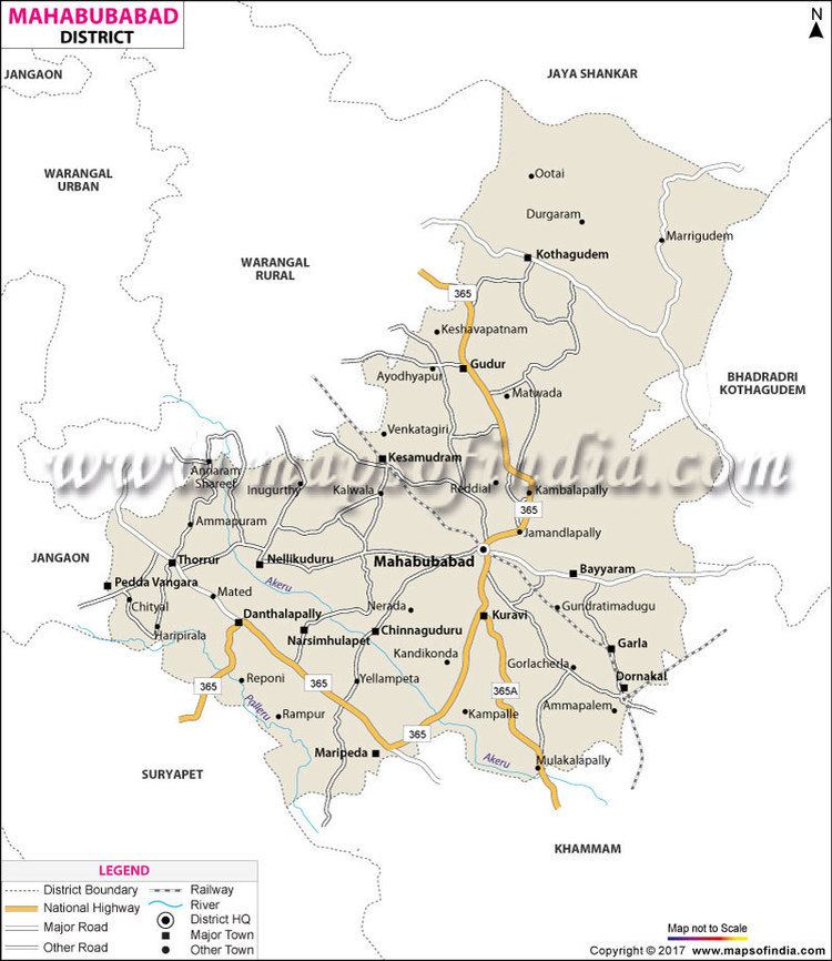 Mahabubabad district Mahabubabad District Map Telangana