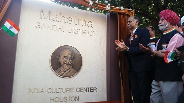 Mahatma Gandhi District, Houston Mahatma Gandhi District monument unveiled