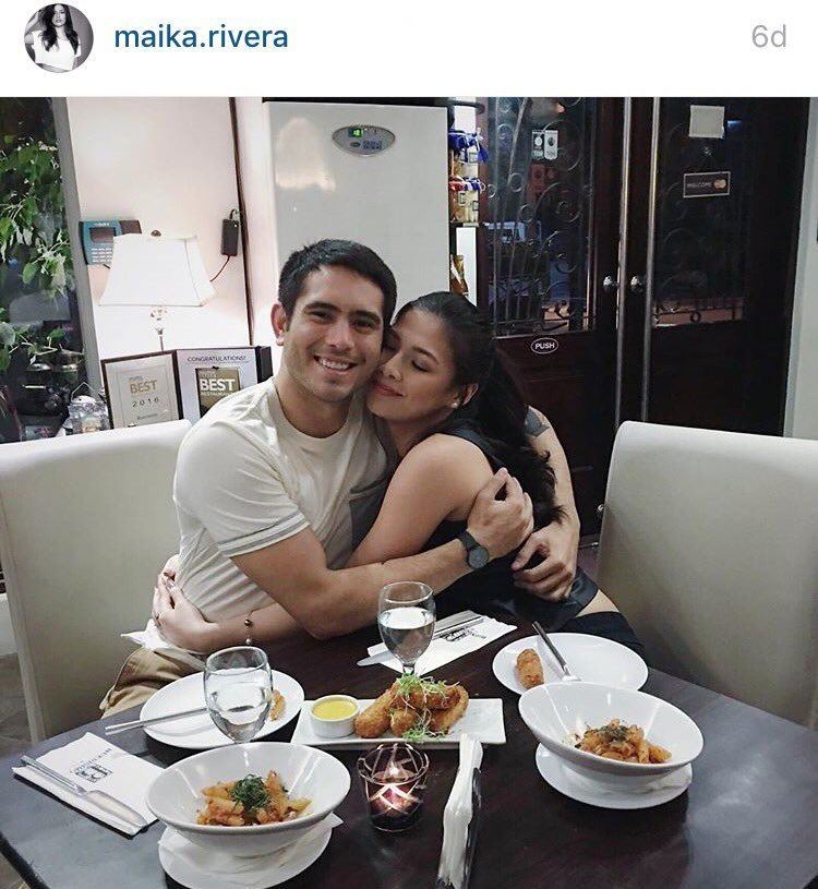 Maika Rivera and Gerald Anderson hugging each other while smiling