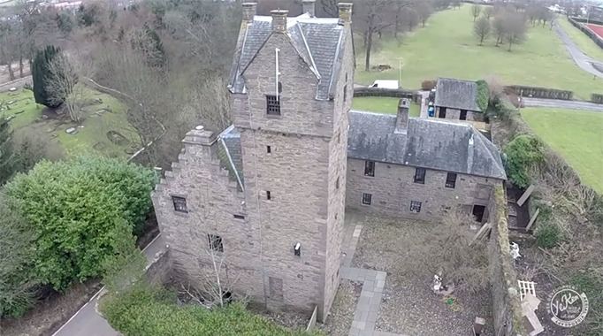 Mains Castle Mains Castle Dundee Scotland Aerial Video
