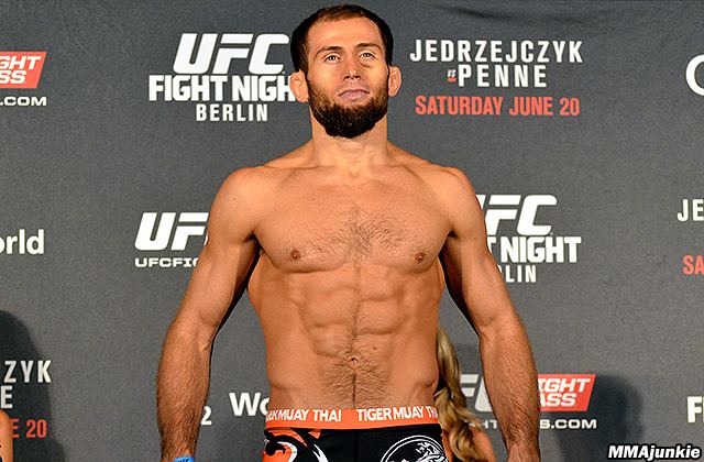 Mairbek Taisumov UFC Fight Night 69 results Mairbek Taisumov stops Alan Patrick with