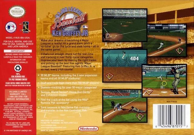 Major League Baseball Featuring Ken Griffey Jr. Major League Baseball Featuring Ken Griffey Jr Box Shot for