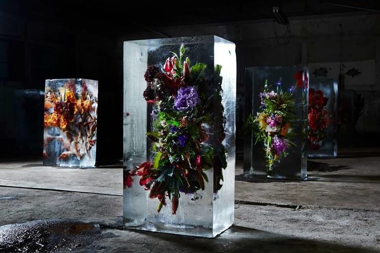 Makoto Azuma Iced Flowers Exotic Floral Bouquets Locked in Blocks of Ice by