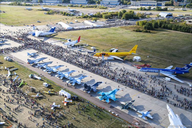 MAKS Air Show Asian Defence News Aerial view of Russian MAKS2015 air show 2