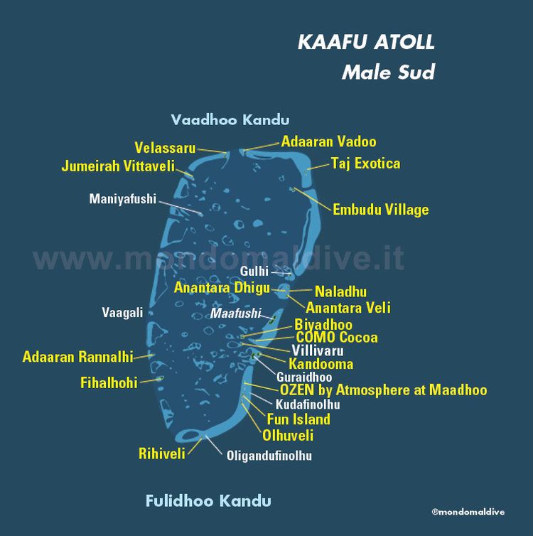 Malé Atoll Map of South Male Atoll in Maldives