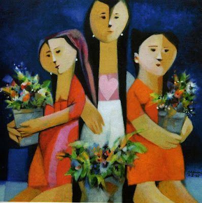 A painting by Malang entitled "Tres Marias"