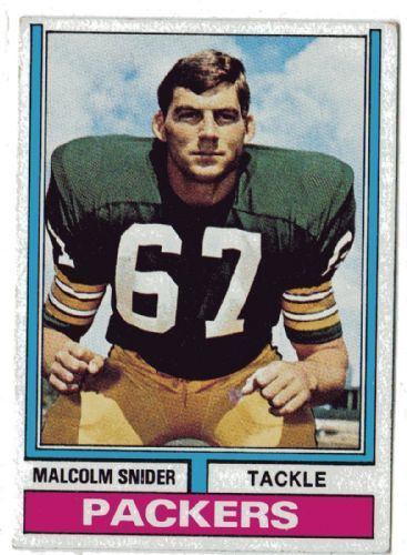 Malcolm Snider GREEN BAY PACKERS Malcolm Snider 318 TOPPS 1974 American Football