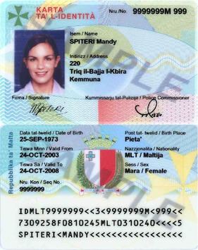 Maltese identity card