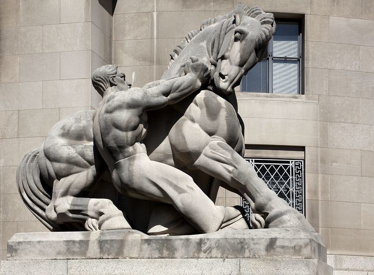 Man Controlling Trade One is Man Controlling Tradequot 1942 statue by Michael Lantz at