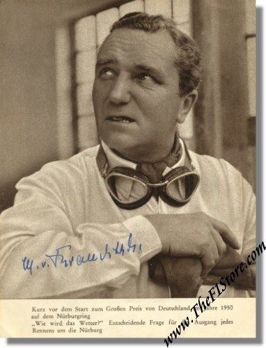 Manfred von Brauchitsch Manfred von Brauchitsch Autographed Items and Racing