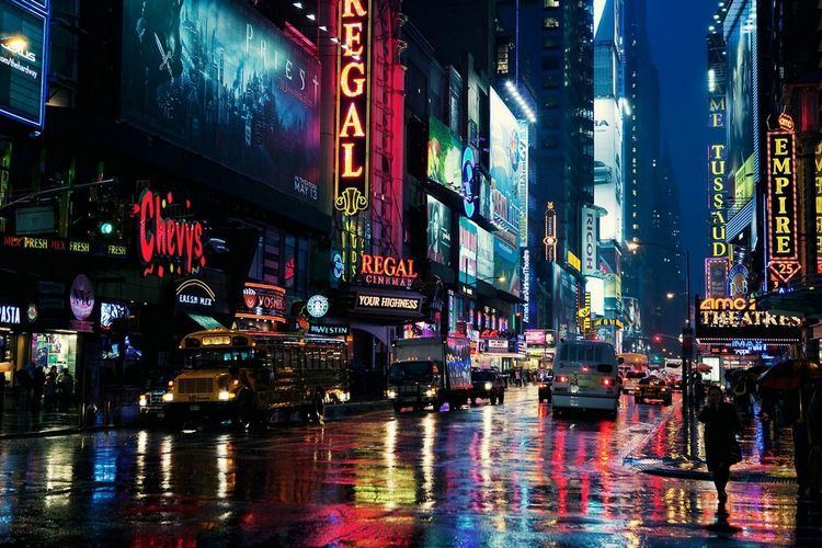 Manhattan Night Photographs Rainy Manhattan Night Jrg Dickmann YELLOWKORNER
