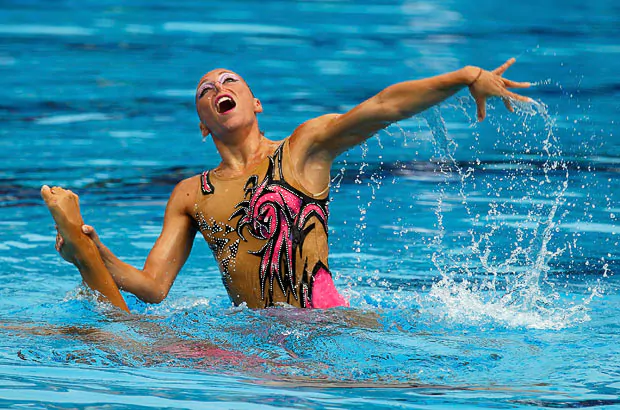 Manila Flamini Synchronised swimming at the European Swimming