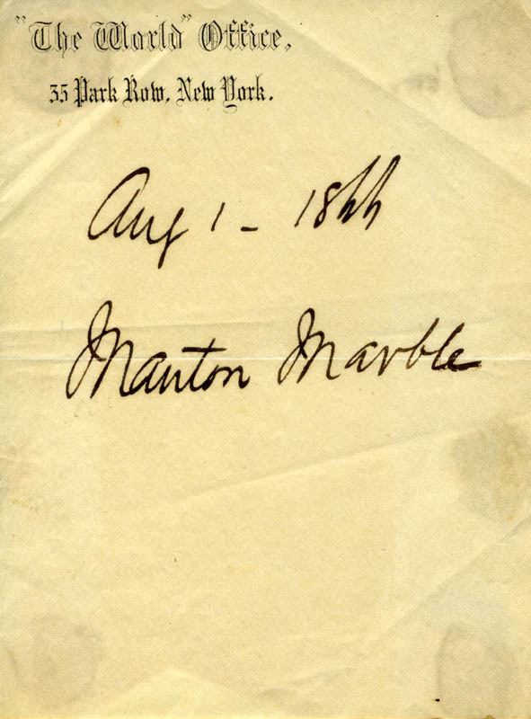 Manton Marble Manton Marble Signatures 08011866 Autographs Manuscripts