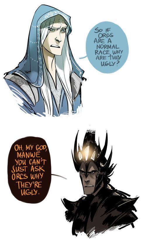 Manwë Manw and Melkor from the talented Phobs Laughed out loud