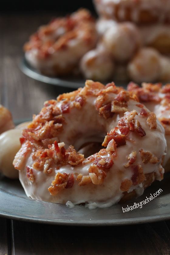 Maple bacon donut Maple Bacon Donuts Baked by Rachel