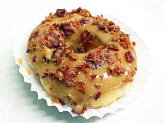 Maple bacon donut new addition Maple Bacon donut Picture of Back Door Donuts Oak