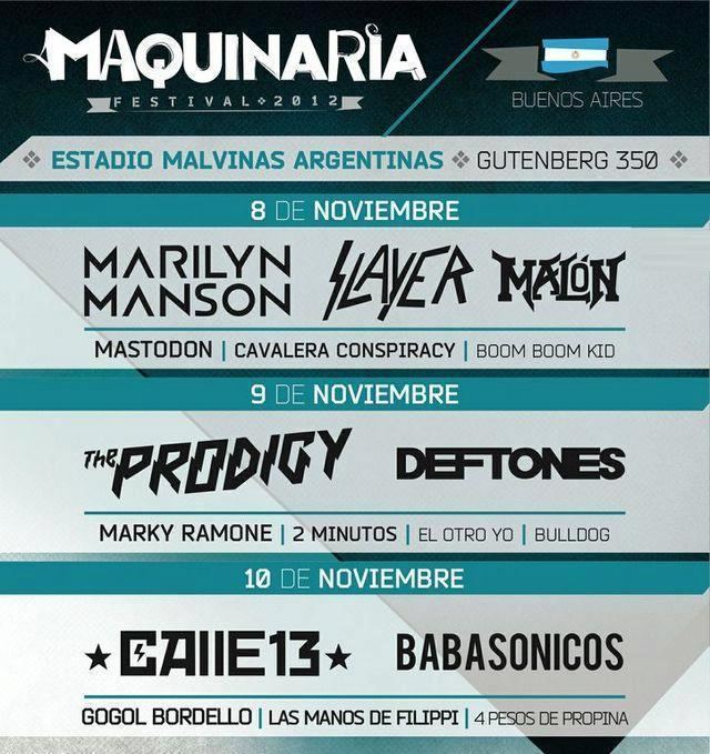 Maquinaria festival 20121109 Maquinaria Festival Mendoza Argentina cancelled