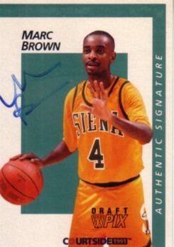 Marc Brown (basketball) Marc Brown Siena certified autograph 1991 Courtside card Retired