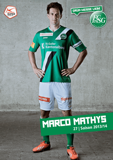 Marco Mathys FC StGallen Teams 1 Mannschaft Kader Marco Mathys