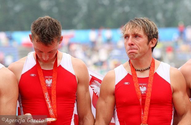 Marek Kolbowicz Wzruszony Marek Kolbowicz po zdobyciu olimpijskiego zota