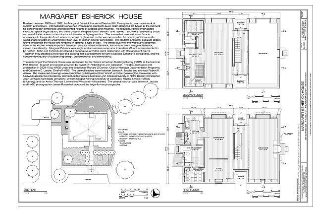A title sheet and floor plan of the Margaret Esherick House