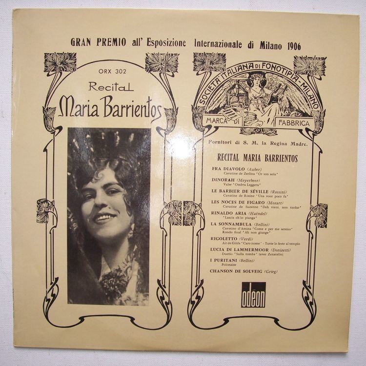 Maria Barrientos Maria Barrientos Recital LP Apesound