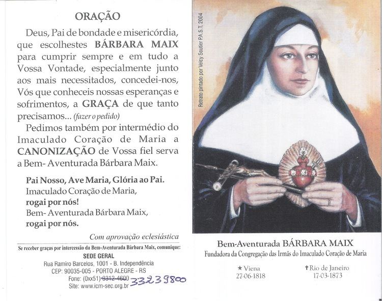Maria Bárbara Maix lbum de famlia Familienalbum SANTURIO SO RAFAEL e BRBARA MAIX