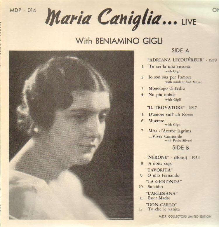 Maria Caniglia MARIA CANIGLIA 17 vinyl records amp CDs found on CDandLP