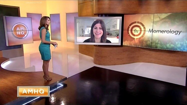 Maria LaRosa doing a virtual interview in America's Morning Headquarters