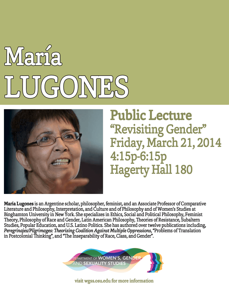 Maria Lugones Maria Lugones Public Lecture 521 Postcolonial Studies and Beyond