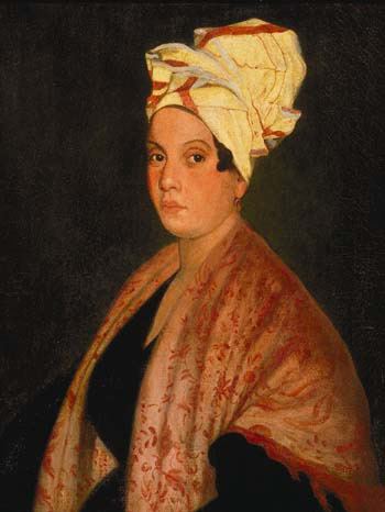 Marie Laveau portrait by Frank Schneider, based on a painting by George Catlin