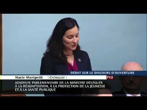 Marie Montpetit Discours douverture lAssemble Nationale de Marie Montpetit