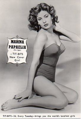 Marina Papaelia Marina Papaelia Miss Egypt Tit Bits Cover Girl Vintage RP Glamour