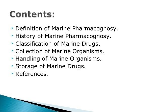 Marine pharmacognosy MARINE PHARMACOGNOSY