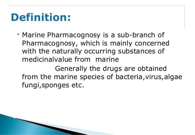 Marine pharmacognosy MARINE PHARMACOGNOSY