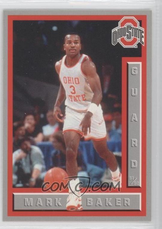 Mark Baker (basketball) 199192 Ohio State Buckeyes Team Issue Base MABA Mark Baker