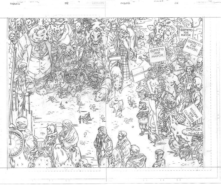 Mark Buckingham Fables 98 Double Page Spread From Mark Buckingham