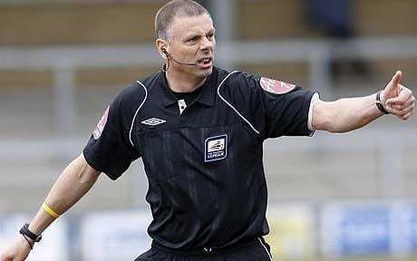 Mark Halsey Referee Mark Halsey in his element again after gruelling