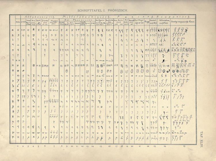 Mark Lidzbarski FileComparison of Phoenician alphabets Mark Lidzbarski 1898jpg