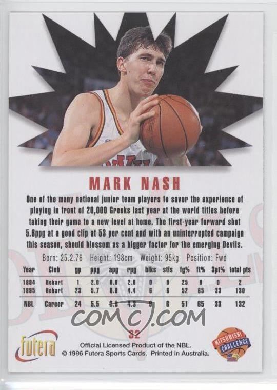 Mark Nash (basketball) 1996 Futera NBL Base 32 Mark Nash COMC Card Marketplace